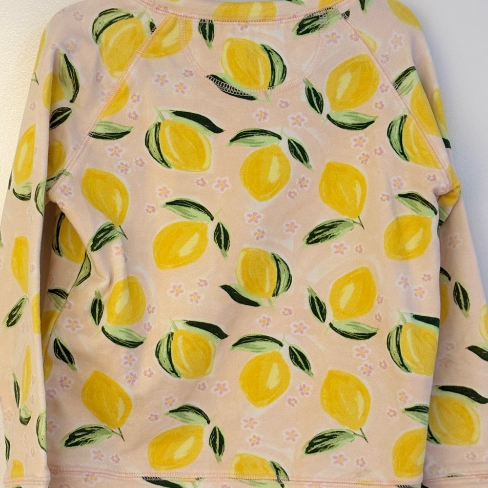 Back to School Petit Peony Crewneck Lemon Sweatshirt size 5Y